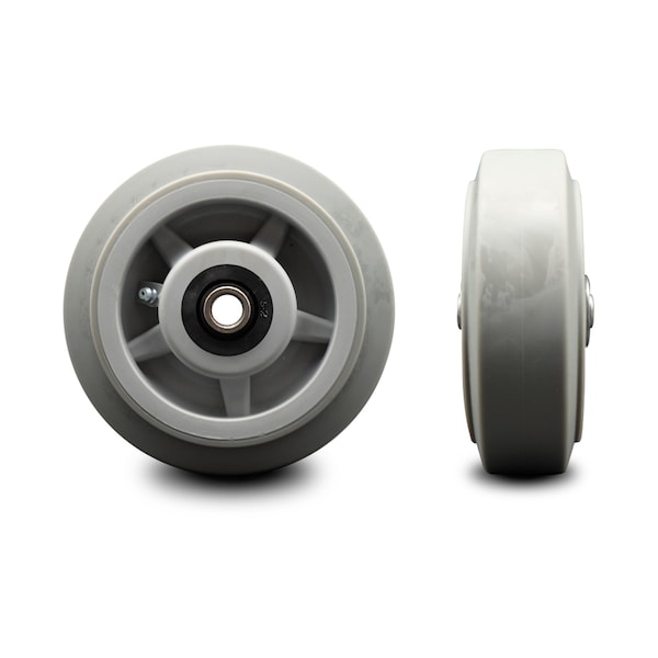 SCC-6" Thermoplastic Rubber Flat Tread Wheel Only w/Roller Bearing-500 lbs Cpty